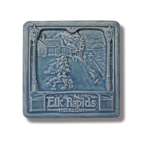 Elk Rapids, Michigan Tile Art 6x6: ceramic tile craftsman style that celebrates the beautiful cities & destinations of Michigan