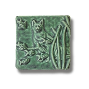Aquarium Cat Art Tile cottage core cat decor