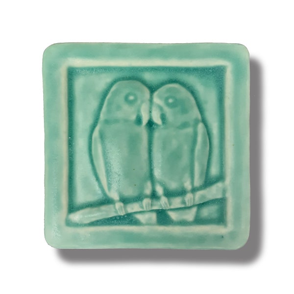 Lovebirds Art Tile Spring wall decor Cottage core vibe Housewarming gift