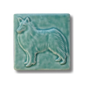 Collie Tile Craftsman Style Decor ideas Cottage Core Tile Art Wall Sculpture Inspired Vintage Ceramic Art Boho decor Dog Lovers Art