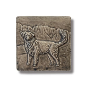 Australian Shepherd Ceramic Art Tile Wall Decor Dog Lover gift Cottage Core tile Craftsman Style Vintage decor Sheep Dog Art Aussie Dog art
