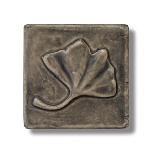 Gingko Leaf Ceramic Art Tile Wall Art Concept Craftsman style tile Ginko Art Gift Cottage Core tile Vintage style ginko lovers Clay ginko