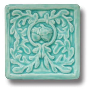 Acorn Tile Acorn floral Craftsman Style decorative tile inspiration Cottage Core Acorn  Botanical Tile Wall Art Ceramic Vintage idea