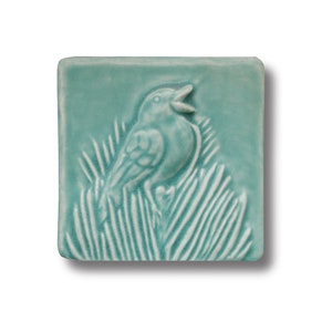 Piastrelle di ceramica per uccelli canterini, piastrelle per pareti, arte murale, sculture di uccelli, idee per decorazioni murali, regalo per amanti degli uccelli, stile artigianale, mettici sopra un uccello