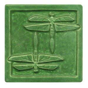 Double Dragonfly Tile Art