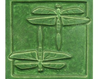 Double Dragonfly Tile Art