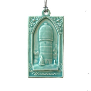 Ypsilanti Porcelain Ornament: Hand Carved Tile Inspired Art