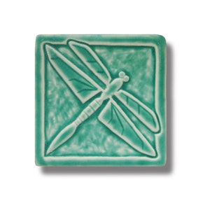 Dragonfly Art Tile Ceramic wall sculpture Craftsman style Arts and Crafts vibe Kitchen Tile