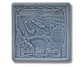 Sault Ste. Marie Michigan Art Tile
