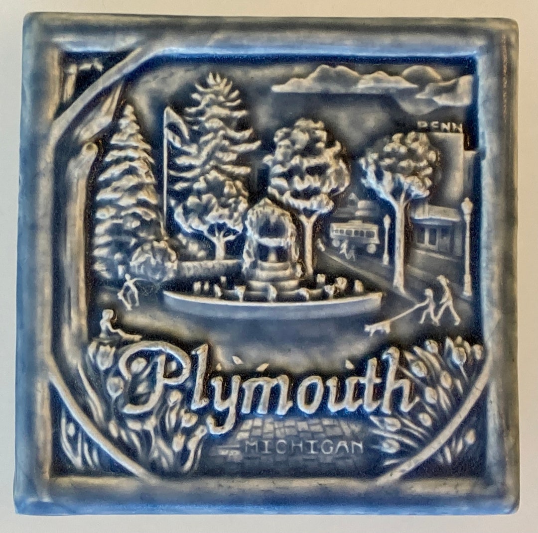 Plymouth Michigan Art Tile 6x6 Etsy