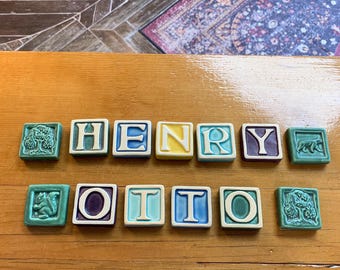 Personalized Alphabet Tiles: Monogram Wall Art for Nursery, Home Decor & Custom Name Displays Stocking Stuffer
