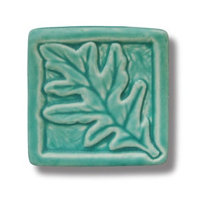 Oak Leaf Tile Craftsman Style Decor ideas Cottage Core Tile Art Wall Sculpture Inspired Ceramic Art fall decor autumn decor