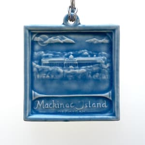 Mackinac Island ornament, Michigan Art Tile Arts and crafts style, Mackinac Art Mackinac Honeymoon