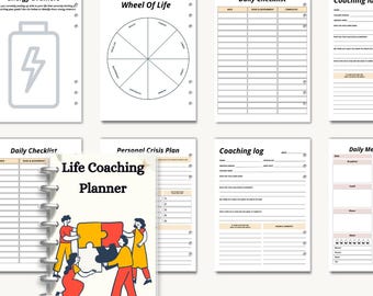 Life Coaching Planner, Doelplanner, Gewoontetracker, Dagelijkse organisator, Succesplanner, Persoonlijke ontwikkeling, Mindsetplanner, Zelforganisator