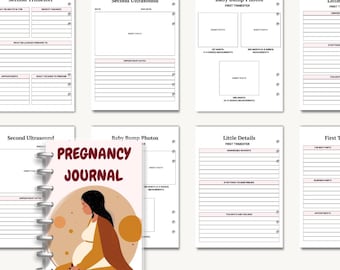 Dziennik ciążowy do druku | Pamiątkowa księga dla przyszłej mamy | Rejestrator wspomnień z ciąży i dzienniczek ciąży (PDF)