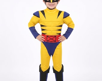 Kids Yellow Claw Hero Costume, Comic Style Superhero Dress Up Outfit