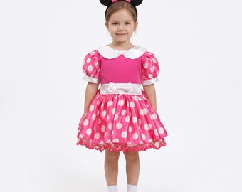 Minnie Mouse Costume – Pink Polka Dot Dress & Bow Headband