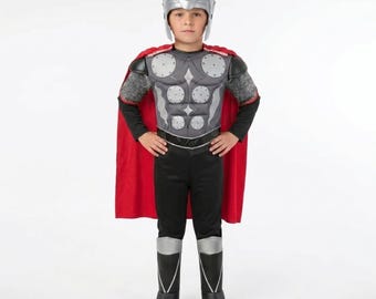God of Thunder Costume  Viking Hero Outfit for Kids Halloween Cosplay