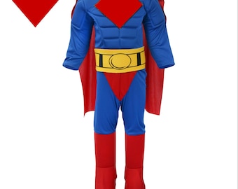 Strój superbohatera dla dzieci z czerwoną peleryną | Strój bohatera dla chłopców na Halloween, urodziny, zabawę, cosplay