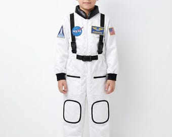 Kids Space Explorer Costume, White Astronaut Outfit for Halloween and Birthday Parties