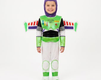 Kids Green Space Hero Costume, Space Ranger Outfit with Wings for Halloween and Dress-Up