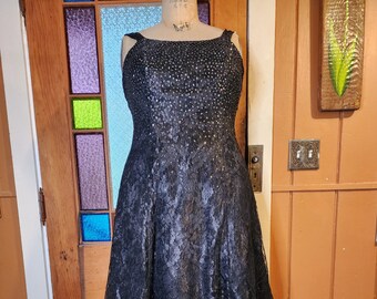 80s 90s curvy volup plus size black formal lace gown dress formal onyx