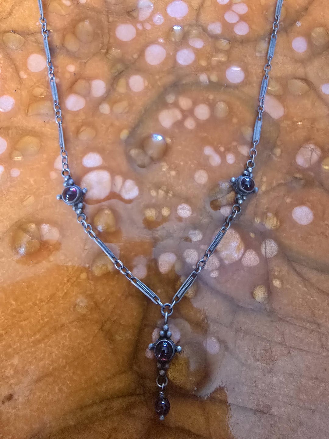 希少なヴィンテージシルバーガーネットネックレス ボヘミアン - Etsy 日本