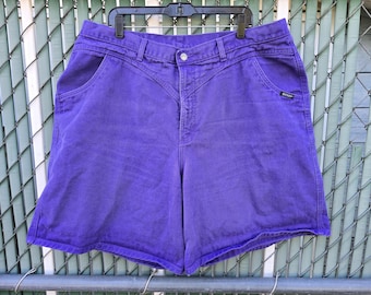 Rockies bare back denim jeans shorts size 24 plus size purple curvy 3x x large volup 80s rare