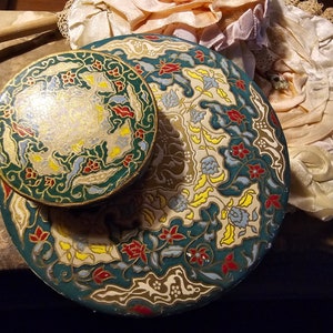 1930s antique Vintage Coty New York Paris Air Spun Emeraude Powder Containers  Rachel No 1 lot of 2