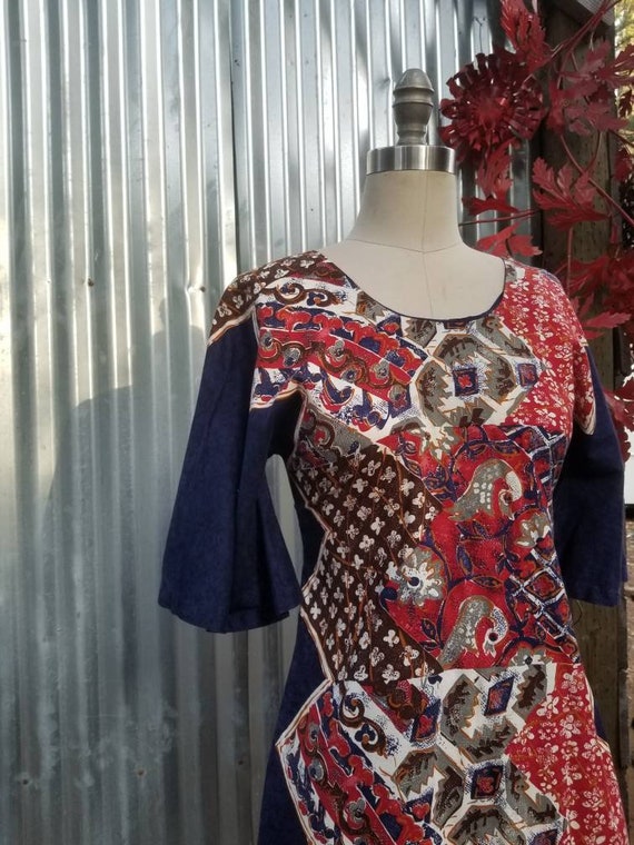 70s 1970 left an dress loungewear cozy boho hippi… - image 8