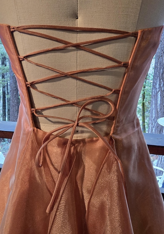 Jessica Mcclintock Gunnesax Gown Gunne Sax Dresss Metallic Orange
