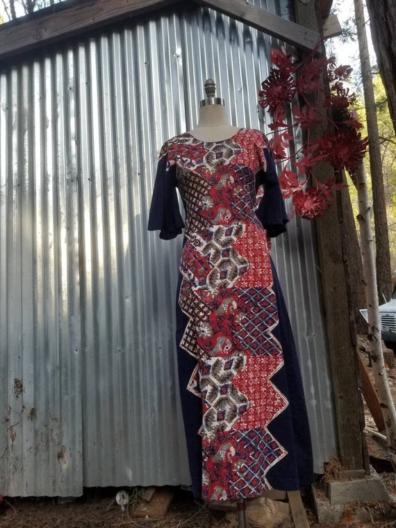 70s 1970 left an dress loungewear cozy boho hippi… - image 2