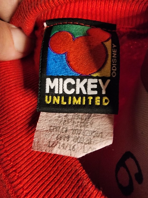 90s 1990s mickey and minnie red sweatshirt heart … - image 3