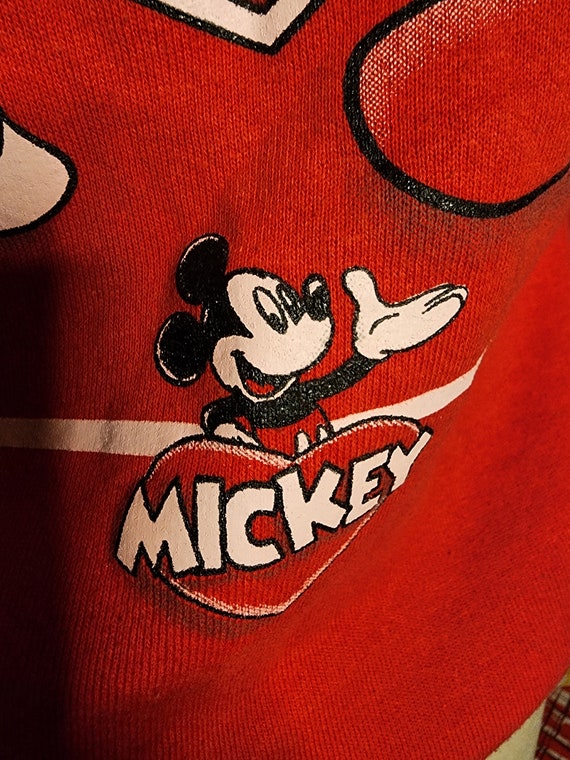 90s 1990s mickey and minnie red sweatshirt heart … - image 6