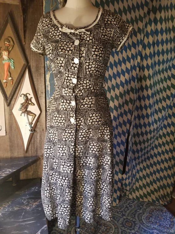 50s 1950s cotton day dress pinup bombshell rockabi