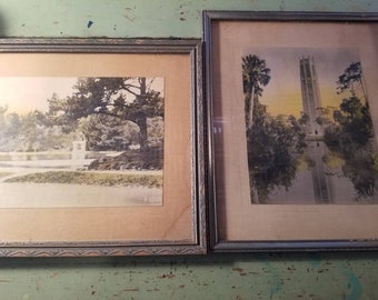 Antique tinted photo lot the singing tower portals of the past deco scenic water sunsene 1920s 1930s architecture history art photography