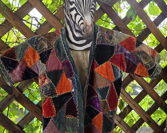 Dziecięcy antyczny, szalony szlafrok z pikowanej tkaniny, rozmiar 4T, unisex, dąb, ręcznie robiony