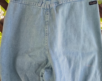 Jean turquoise wrangler dos nu new wave rocker punk taille western 29,5 pouces