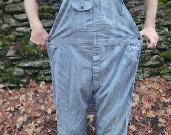 Vintage 1940s 40s Workwear Can't Bust Em Hickory Striped Union