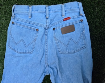 80er 1980er Jahre Wrangler Fading Denim Jeans hellblau jeans high waisted 72cm