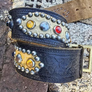 1930's～OLD STUDDED JEWEL LEATHER BELT OLD STUDDED JEWEL LEATHER BELT（GOOD CONDITION/30） - 古着屋