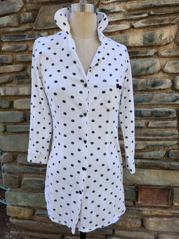 Betsey Johnson Polka Dot Cotton Black and White Short Dress Blouse Top Punk  Goth Grunge Y2K Designer Rare - Etsy