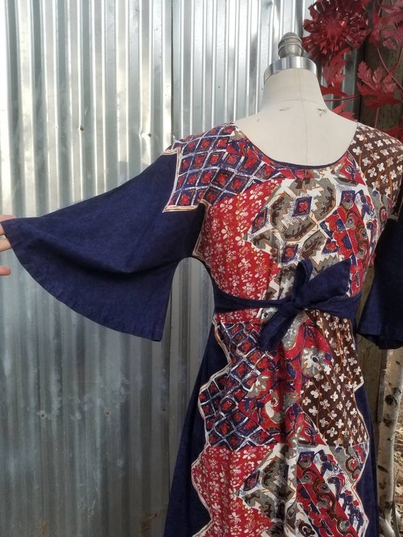 70s 1970 left an dress loungewear cozy boho hippi… - image 3