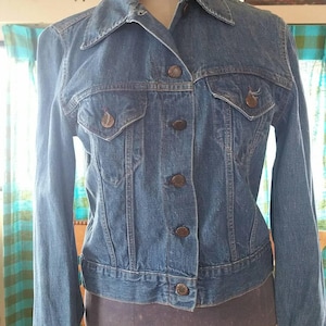 70s 1970s denim jean jacket jc penney western rockabilly rocker boho classic