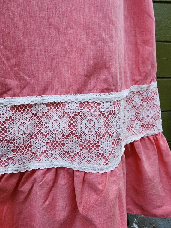 Salmon cotton lace maxi dress gown gunnesax style… - image 9