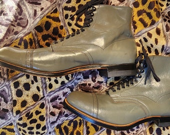 Stcy Adams graue Unisex Stiefeletten mit androgynen Schuhen, Gr. 38, viktorianisch, an die 30er Jahre angelehnt