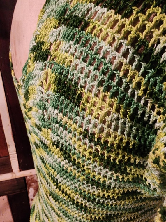 Green volup curvy crochet handmade blouse top shi… - image 5