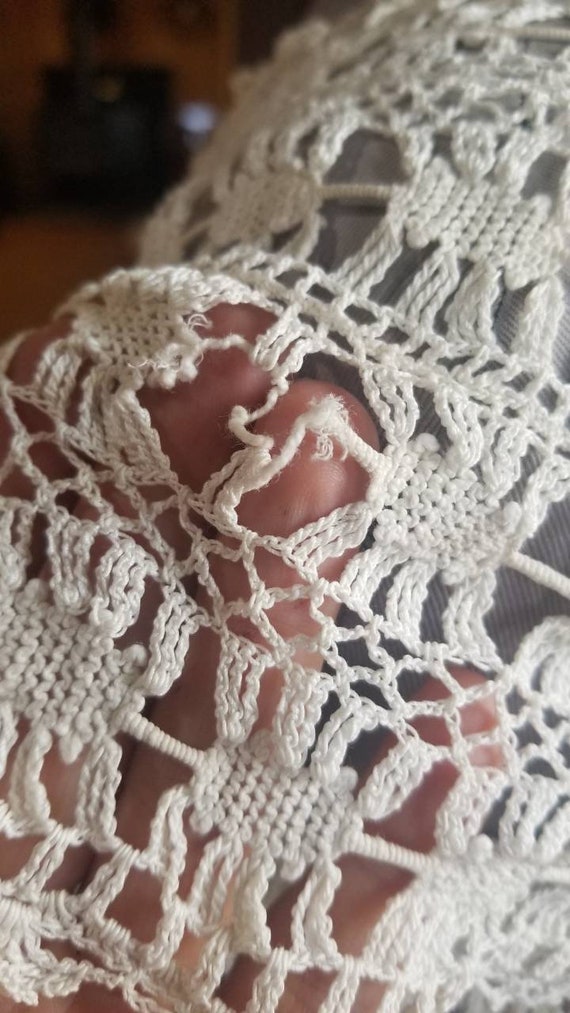 Victorian handmade crochet camisole cotton slip d… - image 8