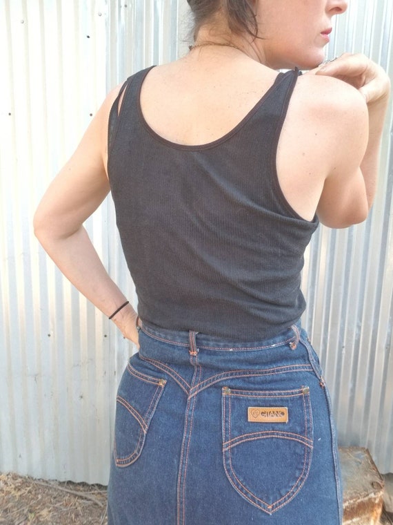 Indigo high waisted denim jeans pencil skirt with… - image 4