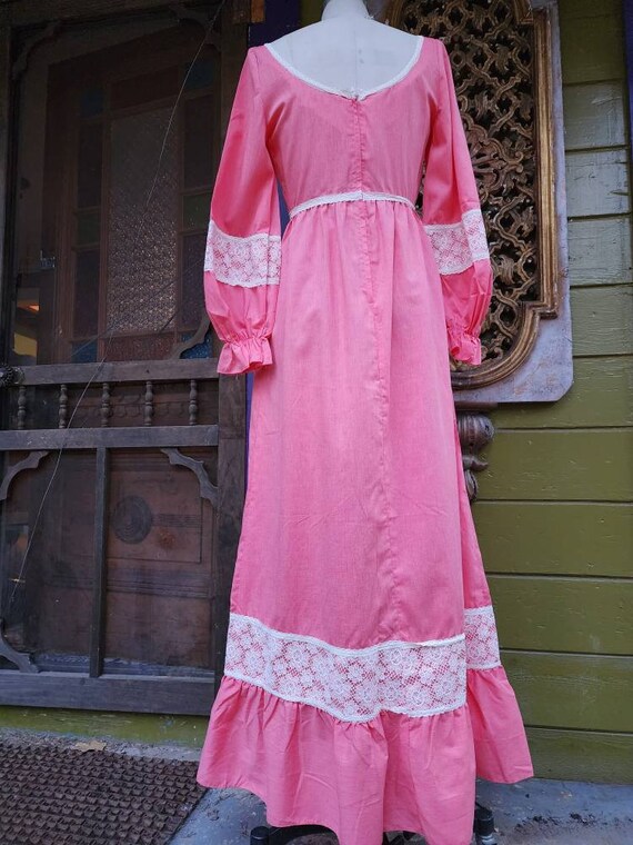 Salmon cotton lace maxi dress gown gunnesax style… - image 3